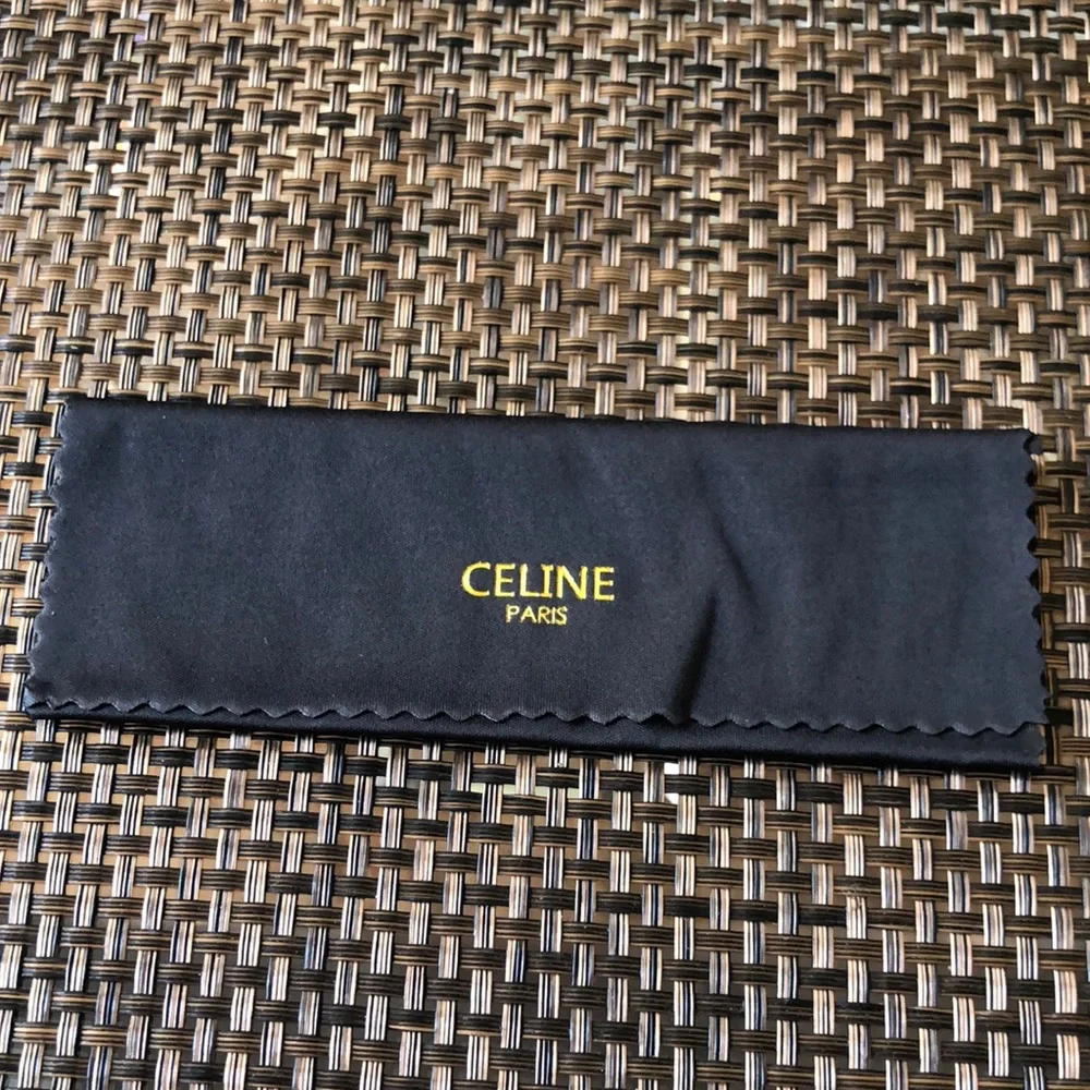 CELINE Paris Black Microfiber Sunglass cloth with Gold Logo